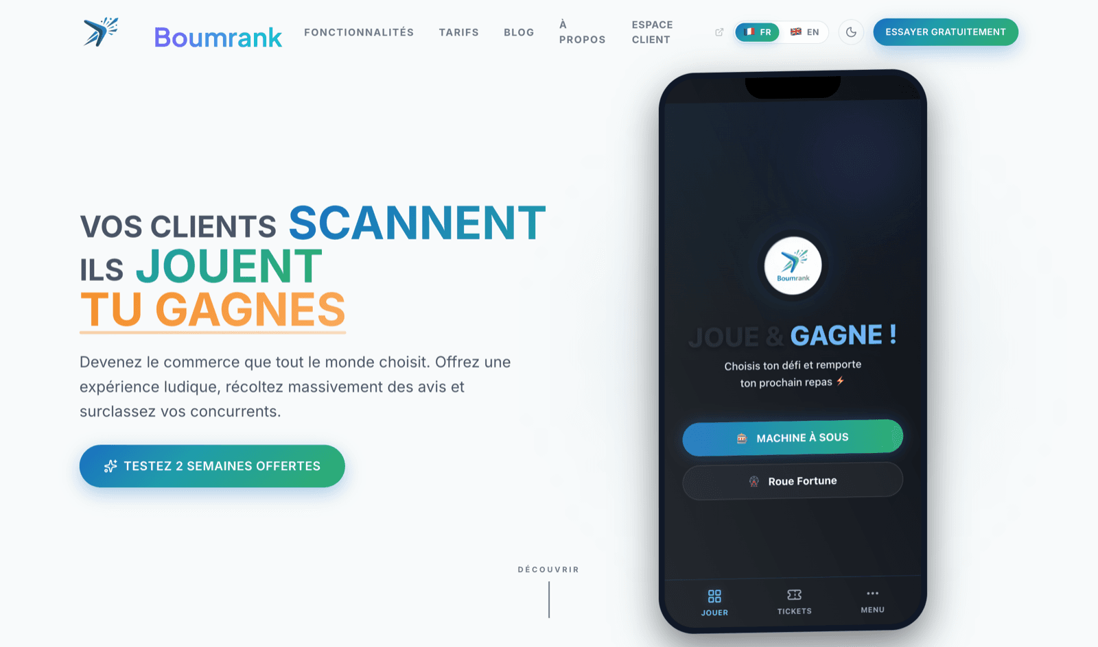 Page d'accueil du site boumrank.com